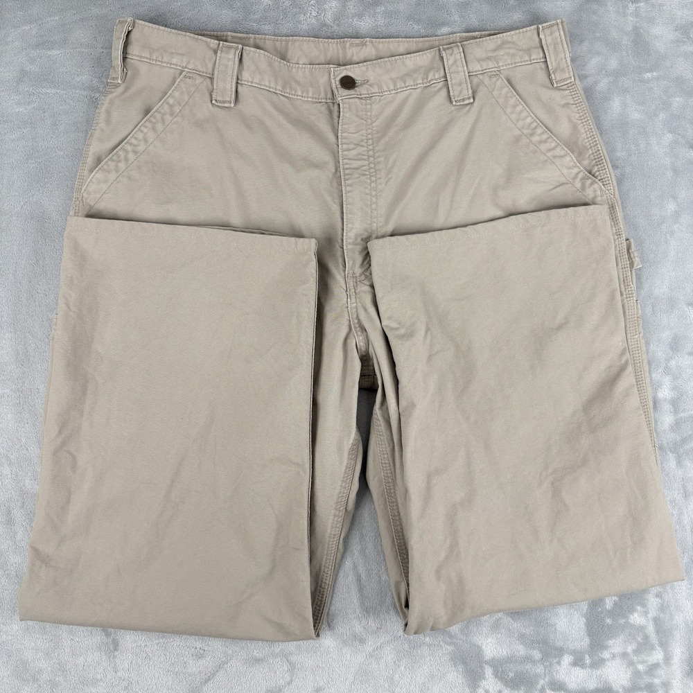 Carhartt Dungaree Fit Cargo Pants Men's 40x32 (Fits 37x28.5) Khaki Work Utility - Picture 11 of 16